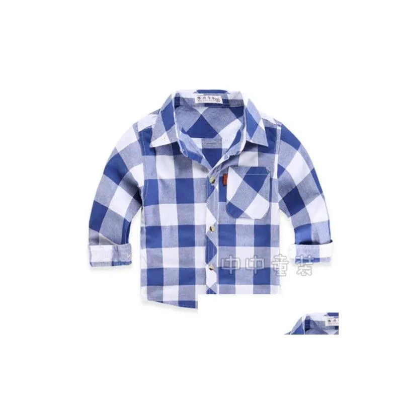 kids shirts spring long sleeve boys shirts casual turn-down collar camisa masculina blouses for children kids clothes baby boy plaid shirt