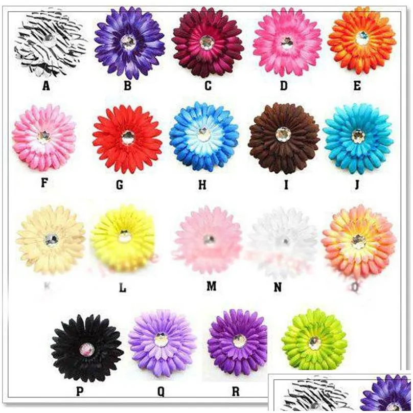 gerbera daisy flower with clips baby hair bows alligator grip girls accessories barrettes