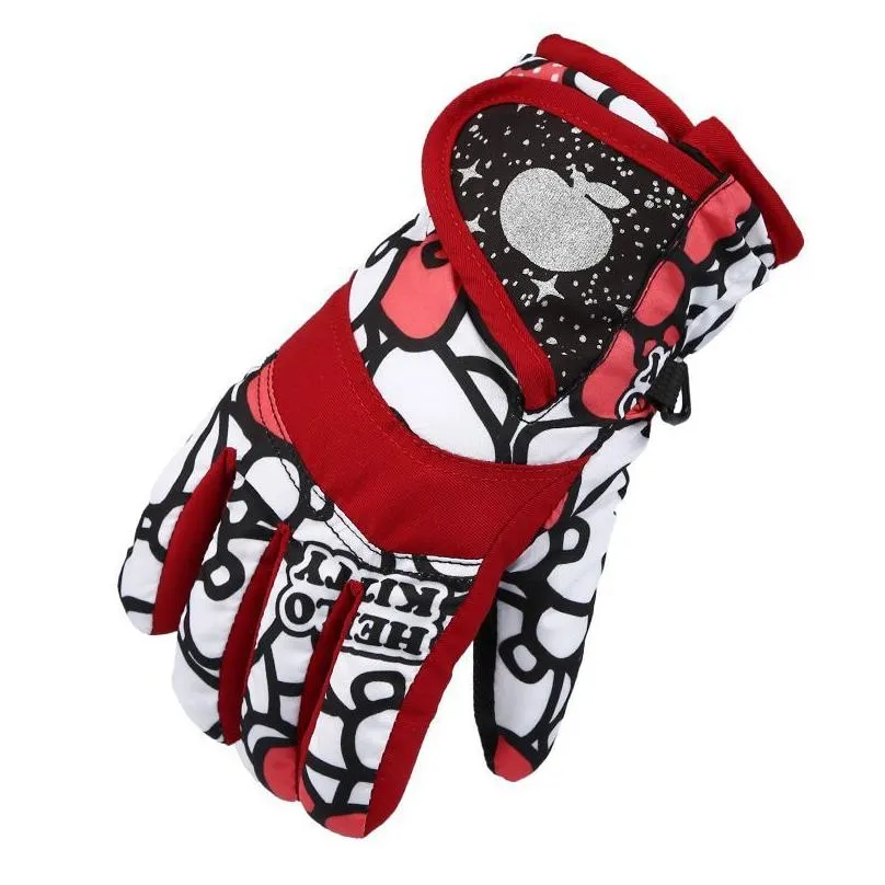 OC010 Children`s Mittens Child Girls Boys Waterproof Warm Gloves Winter Professional Ski Snow Kids Windproof Skiing Snowboard Gloves 3-7