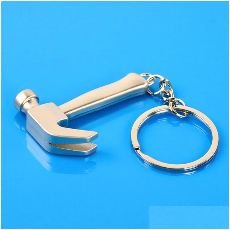 mini metal keychain personality claws hammers pendant model claw hammer key chain ring party gift favor