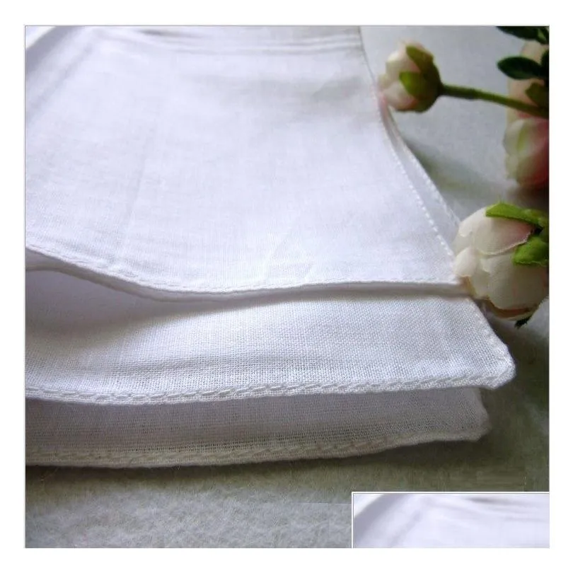 100% cotton male table satin handkerchief pure white hankerchiefs cotton towel mens suit pocket square handkerchief whitest