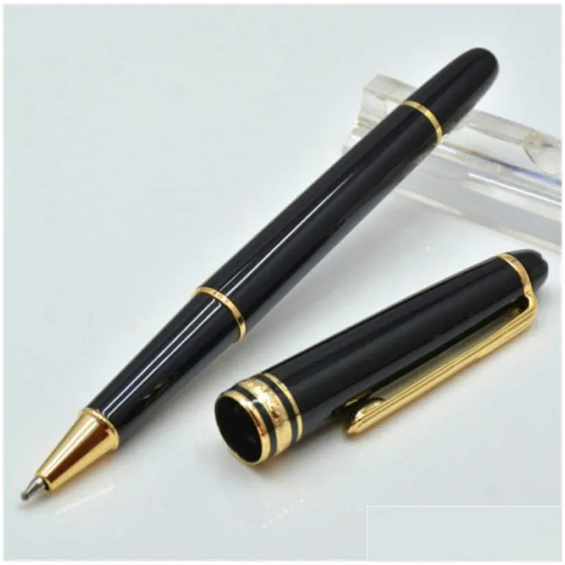 wholesale high quality 163 bright black ballpoint pen / roller ball pen classic office stationery promotion pens for birthday gift