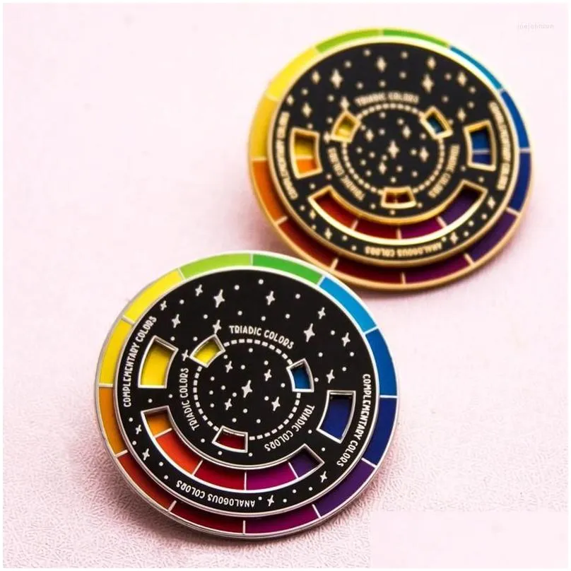 Brooches The Original Color Wheel Palette Brooch Designer Card Enamel Pin Visual Badge Jewelry Gift