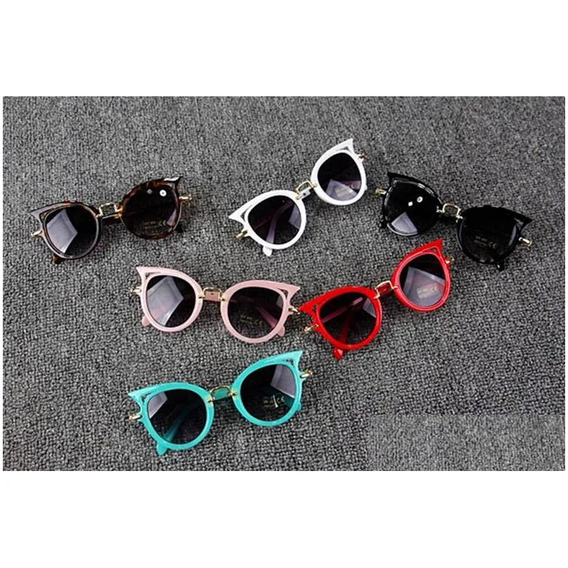 Baby Kids eyewear glasses Girls Brand Cat ear Children Glasses Boys UV400 Lens Cute Eyewear Infant Shades Goggles kid beach protection