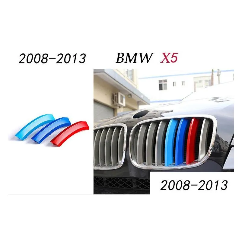 car styling 3d m front grille trim sport strips cover motorsport stickers for bmw 1 3 5 7 series x3 x4 x5 x6