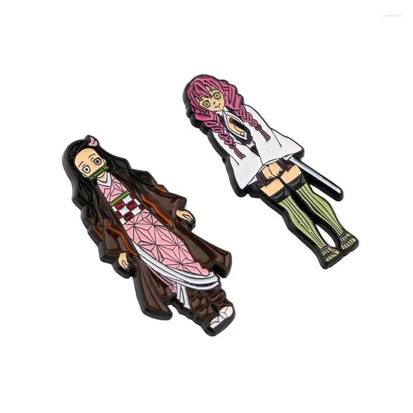 Brooches DZ2523 Japanese Anime Demon Slayer Enamel Pins For Clothes Badges On Backpack Lapel Pin Decoration Jewelry Accessories Gifts