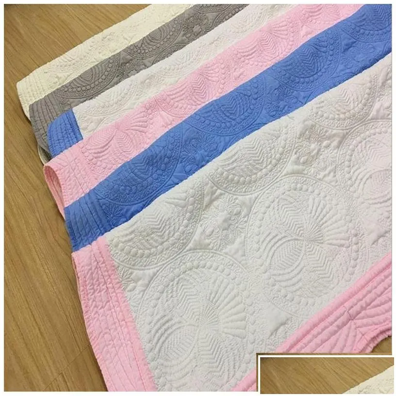 Blankets Wholesale Blanks Heirloom Baby Quilts Cotton Infant Quilted Navy White Ruffle Minky Toddle Babys Gift Born Swaddle Blanket