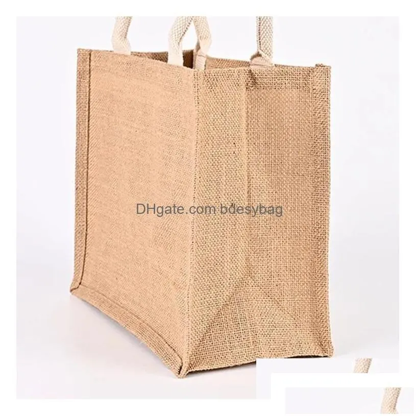 wholesale Sublimation Blanks Plain Natural Tote Bag Small Jute Bags For Diy Hand Painting Blank Polyester Canvas Totes With Handles