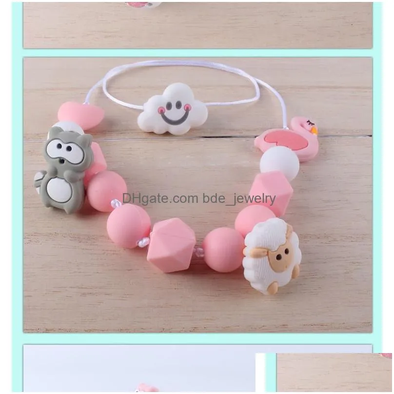 49 styles 3cm horse silicone beads for diy baby teethers necklace accessories grade bpa animal toddler teether m1960