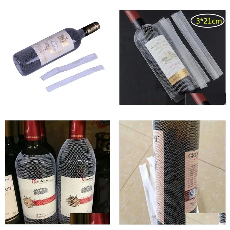 wholesale 2000pcs plastic pe red wine bottle protective net bottle socks bottle sleeve net white 