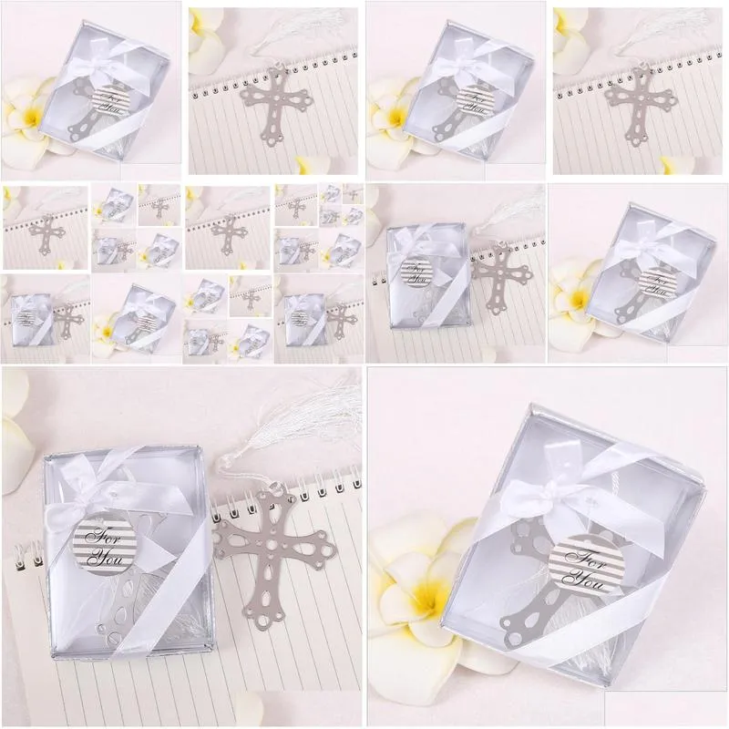 stainless steel cross bookmark for wedding baby shower party bookmarks favor gift