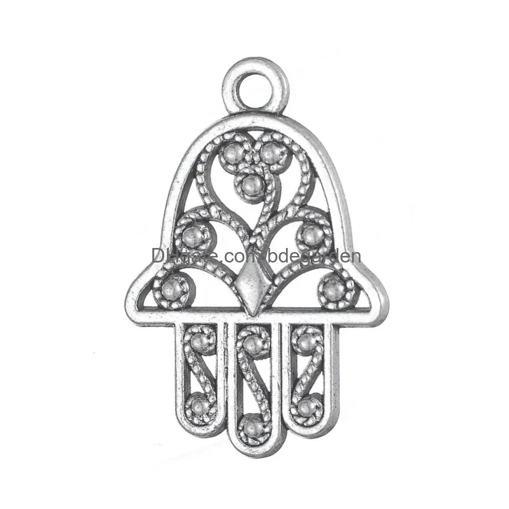  shipping new fashion easy to diy 10pcs hamsa religion charm meaningful turkish jewelry jewelry making fit for necklace or