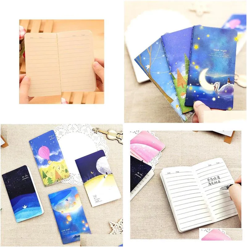 wholesale mini cute ocean series notebook wishing bottle childhood fantasy style notepad moon star universe diary portable notebook