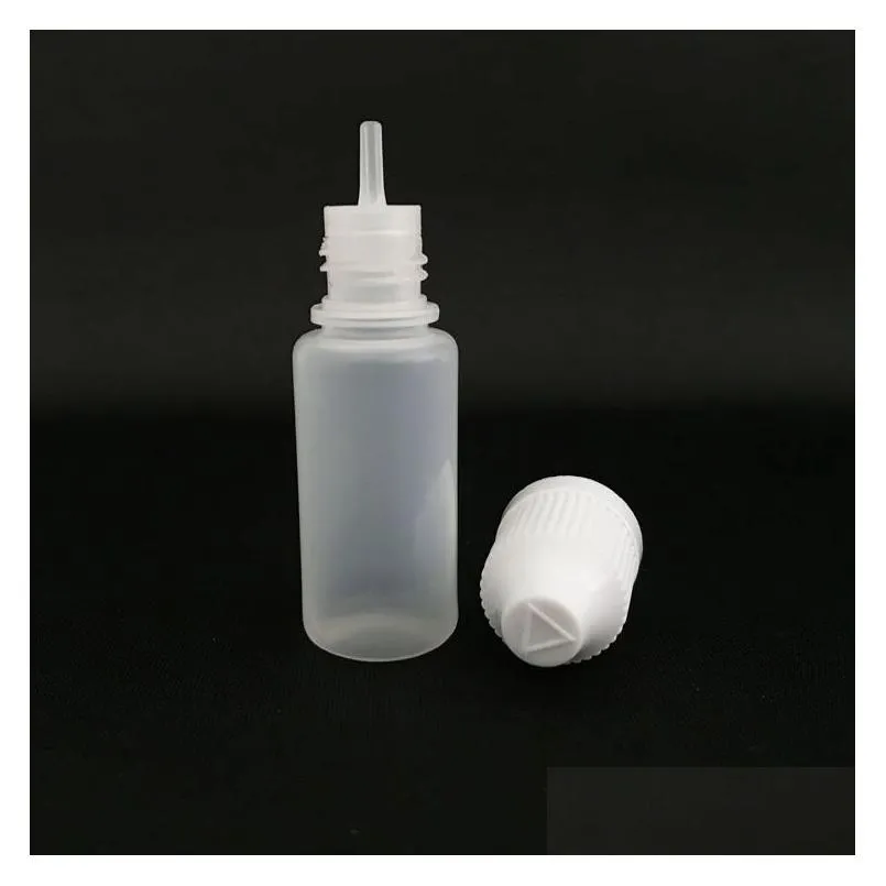 wholesale 5ml 10ml 15ml 20ml 30ml 50ml thin long lid softer dropper bottle plastic needle bottles with varible colors childproof caps for e