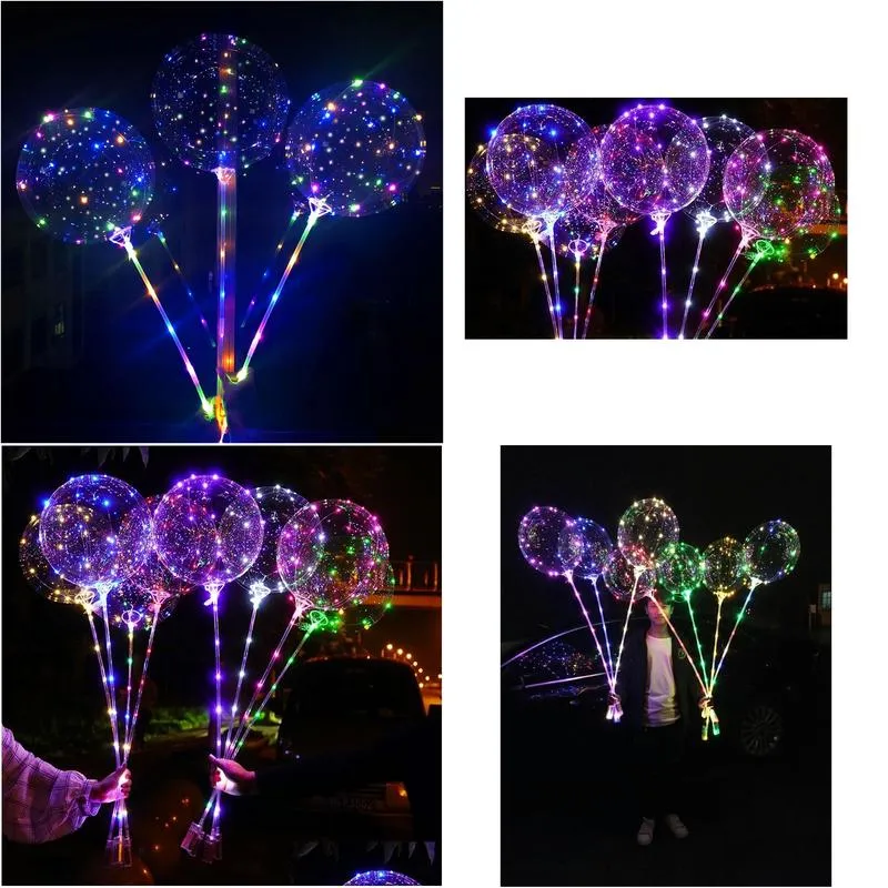 led bobo balloon  string balloon light party decor for christmas halloween birthday balloons