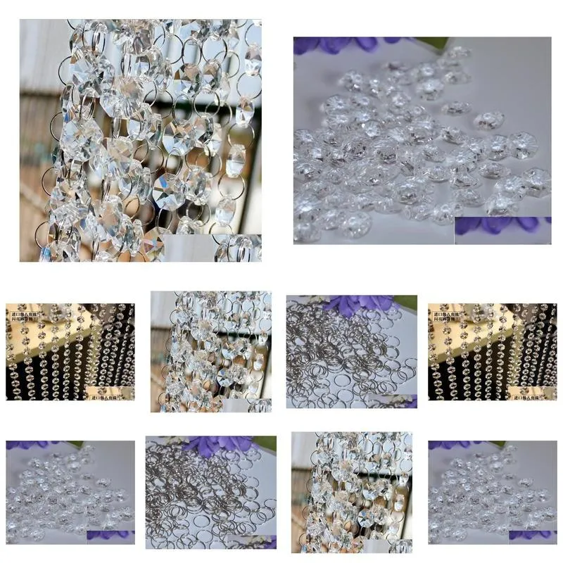 bead chain for wedding decoration a grade glass crystal prism bead chain wedding garland christmas tree crystal hung strands strung