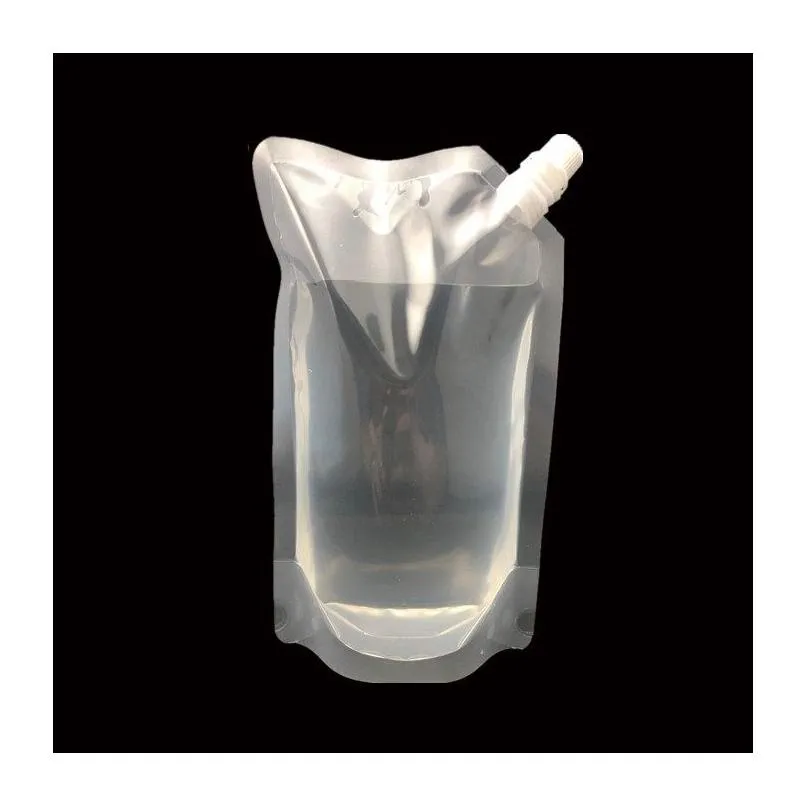 wholesale doypack 250ml 350ml 420ml 500ml plastic packing bags stand up spout liquid bag pack beverage drink spout pouch