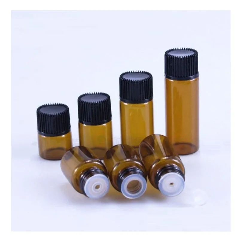 wholesale 1ml 2ml 3ml 5ml amber glass  oil bottle perfume sample tubes bottles small empty glass bottle home fragrances