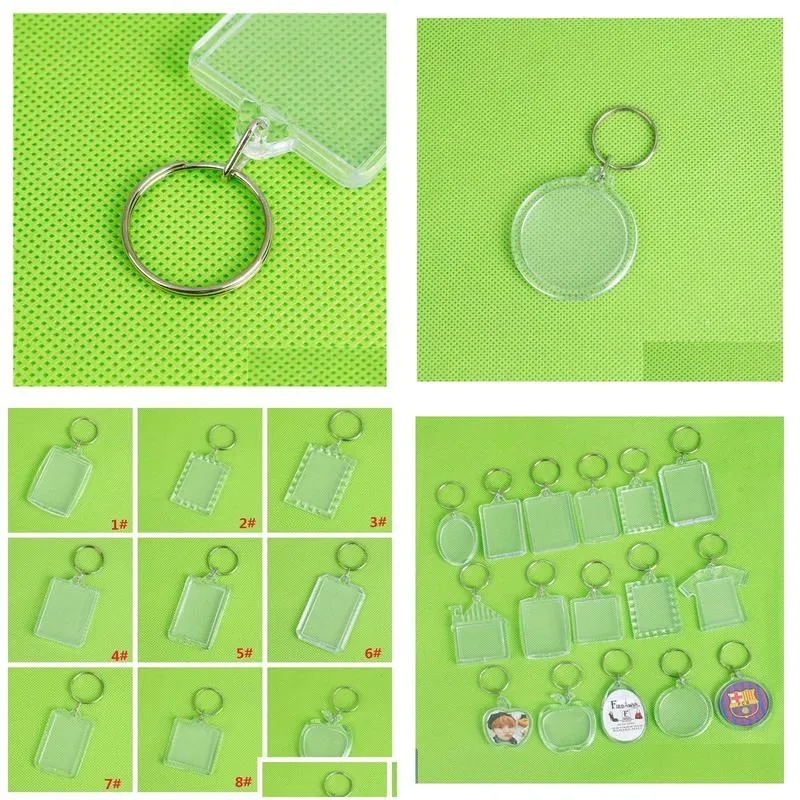 diy acrylic blank p o key chains t-shirt shape key chains insert p o key rings 15 styles