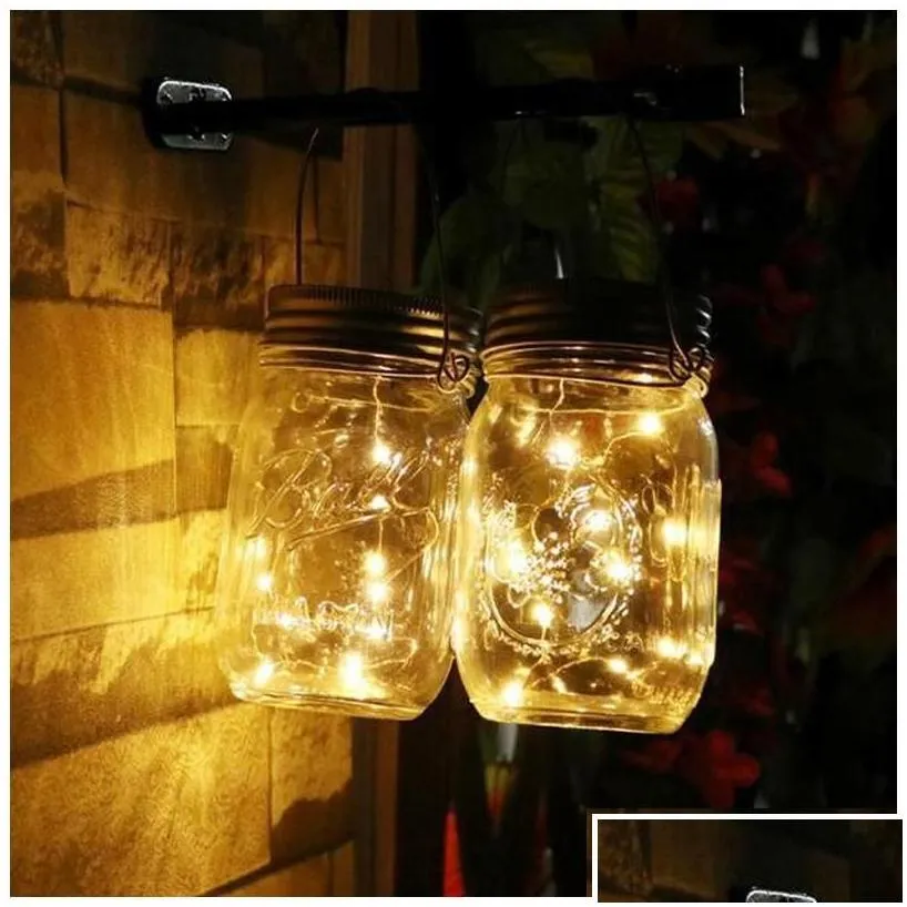 other solar lights 1m 10 led 2m 20 string light powered for mason jar lid insert color changing garden waterproof christmas decorati