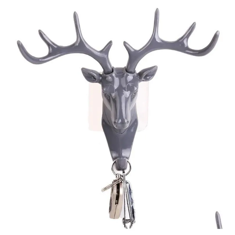 Wall Decor Hooks Antlers American Style Household Decor Hooks Multi-purpose Wall Coat Keys Bags Clothes Hook GA86