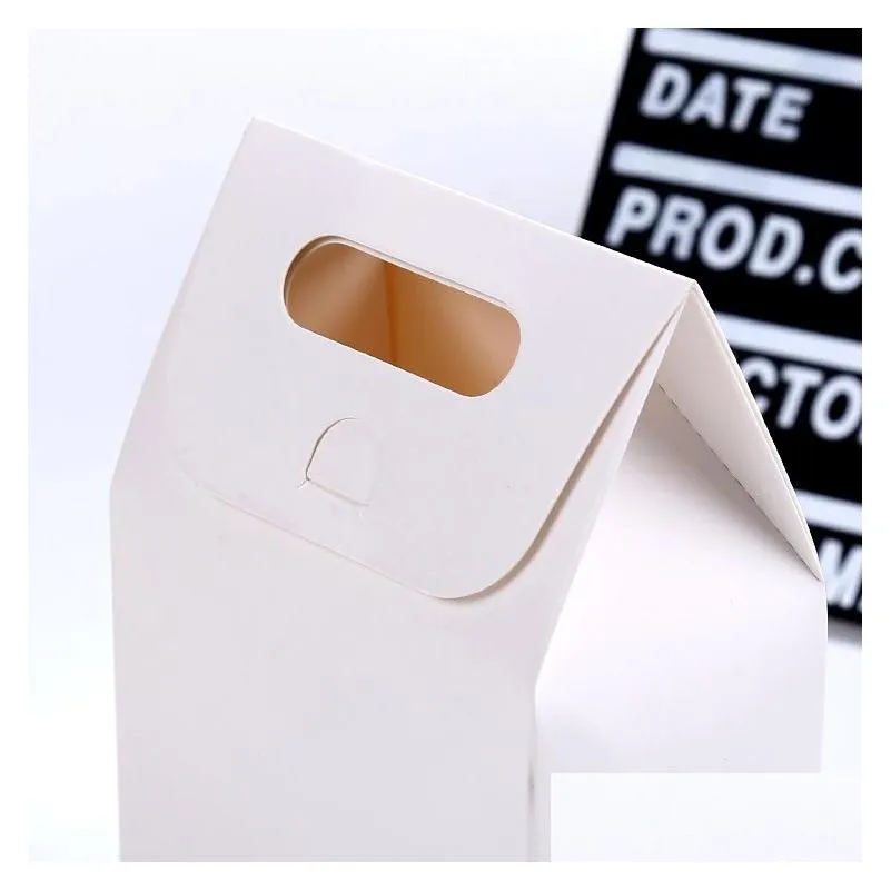 wholesale kraft box craft bag with handle soap candy bakery cookie biscuits packaging paper boxes