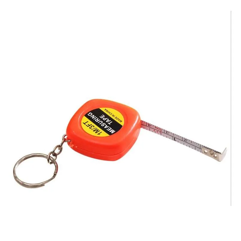 wholesale mini 1m tape measure with keychain small steel ruler portable pulling rulers retractable tape measures flexible gauging