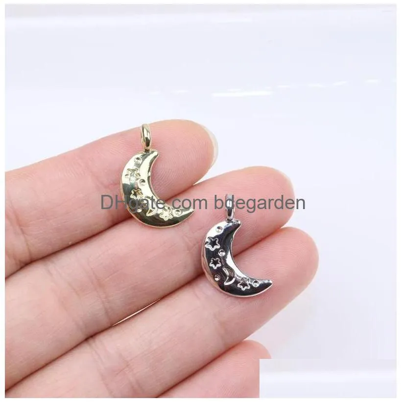 charms eruifa 20pcs 15 5mm beautiful moon gold/silver plated zinc alloy pendant jewelry diy necklace bracelet earrings 2 colors