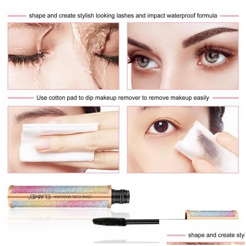 mascara elaimei 4d volume waterproof silk curl fiber lash starry eyelash extension black thick mascaras cosmetics drop delivery heal