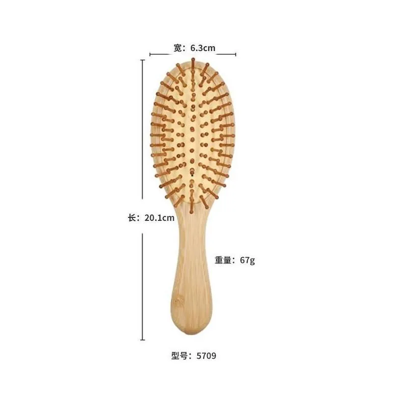 Hair Brushes Care Styling Tools Productswood Airbag Mas Carbonized Solid Wood Bamboo Cushion Antistatic Brush Comb Jlldbh Drop Deliv