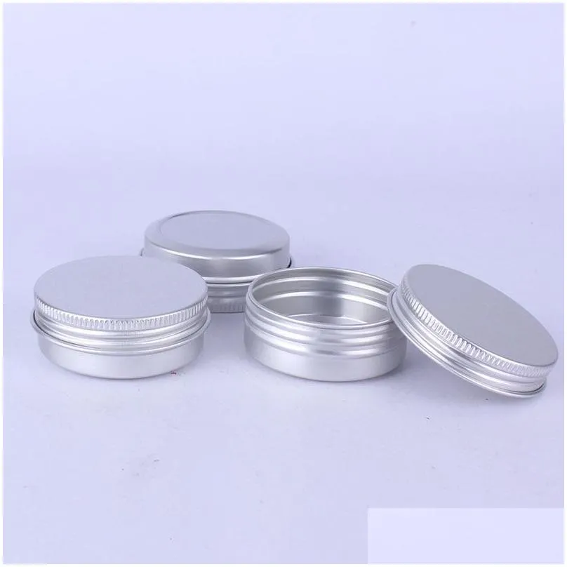 wholesale 30g aluminum cream jars with screw lid cosmetic case jar 30ml aluminum tins aluminum lip balm container