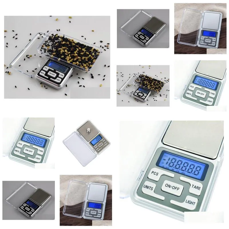 wholesale digital scales digital jewelry scale gold silver coin grain gram pocket size herb mini electronic backlight 100g 200g 500g
