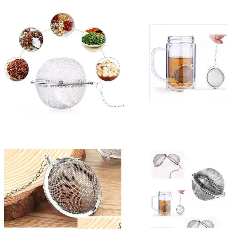 stainless steel mesh tea tools 5cm balls infuser strainers filters interval diffuser for tea kitchen dining bar tool