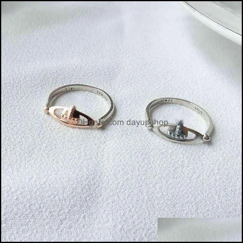 Vw designer Saturn ring Tide brand fashion punk hip hop jewelry couple rings high quality 925 silver accessories men and women Valentine`s Day