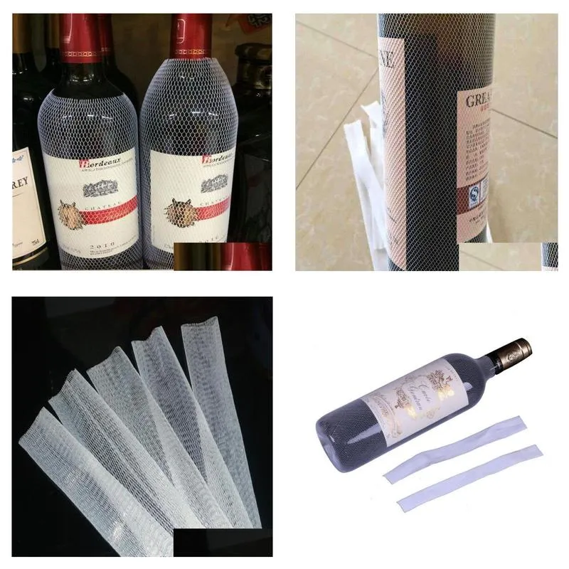 wholesale 2000pcs plastic pe red wine bottle protective net bottle socks bottle sleeve net white 