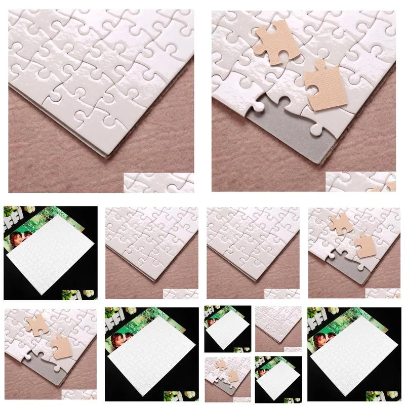 wholesale a4 sublimation blank puzzle 120pcs diy craft heat press transfer crafts jigsaw puzzle white in stock