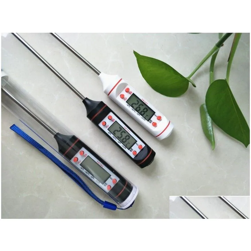 wholesale temperature meter instruments tp101 electronic digital food thermometer stainless steel baking meters large little screen display black