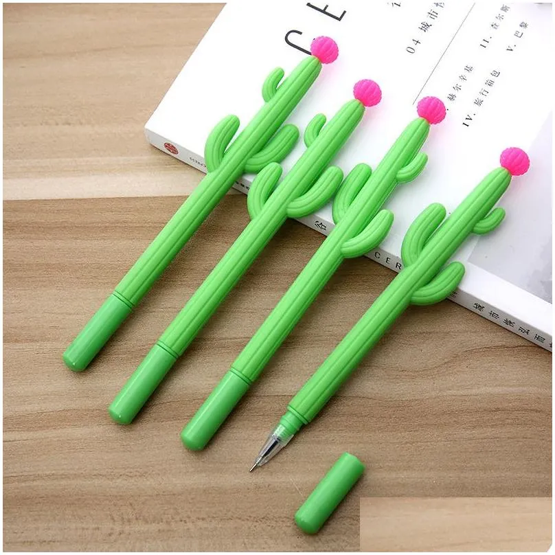 wholesale cactus gel pen school office signature pen cute creative design student personality writing stationery 