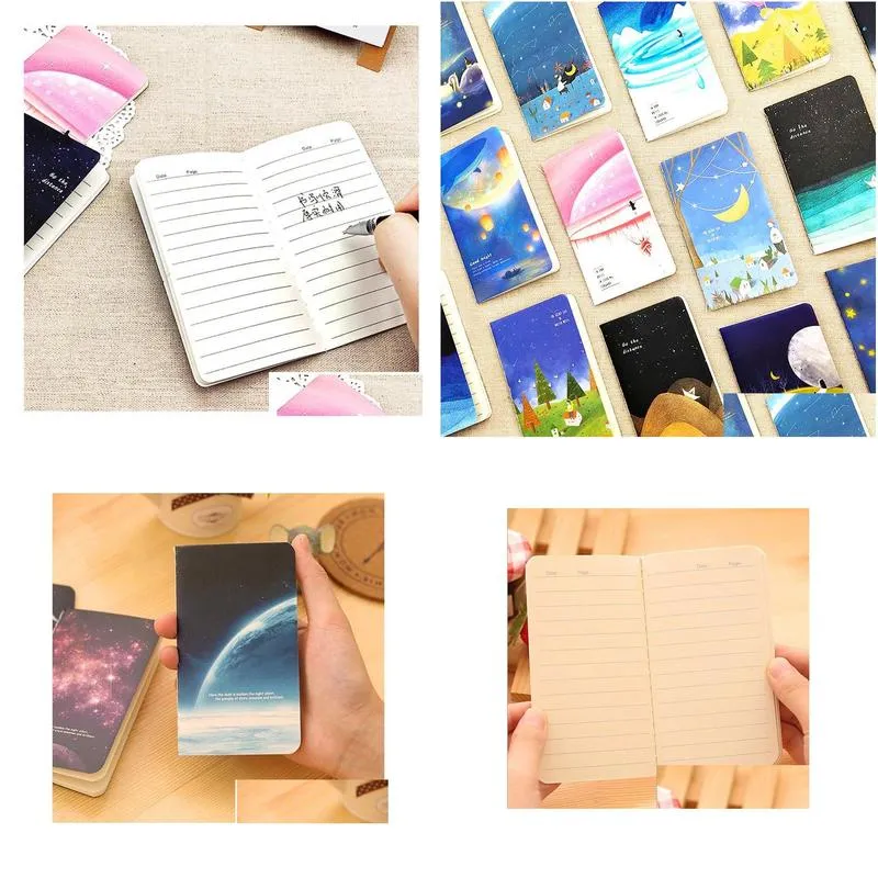 wholesale mini cute ocean series notebook wishing bottle childhood fantasy style notepad moon star universe diary portable notebook