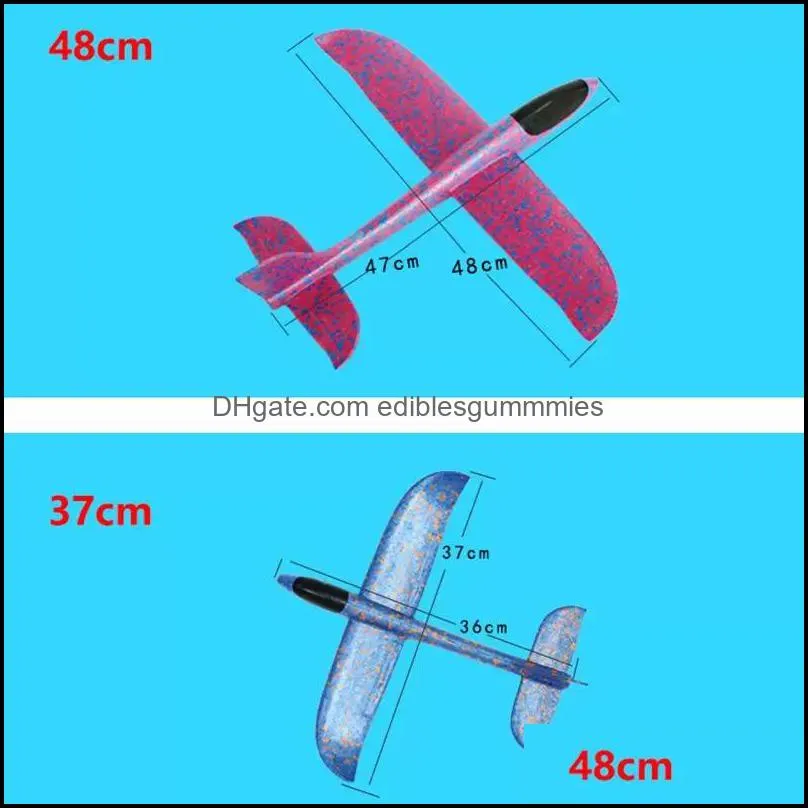 diy hand throw led lighting up flying glider plane toys foam airplane model outdoor games flash luminous toys for children fy3202