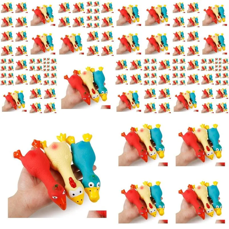 dog toys chews natural latex pet screaming chicken duck toy squeaker fun sound rubber training playing puppy chewing tooth cleanin