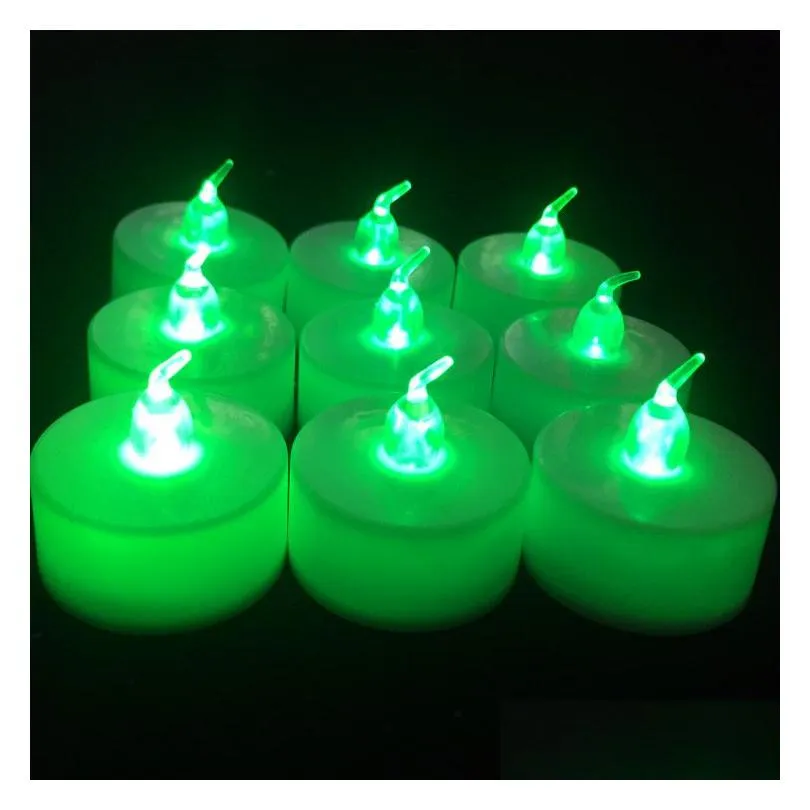 led tealight tea candles flameless light colorful yellow battery operated wedding birthday party christmas decoration