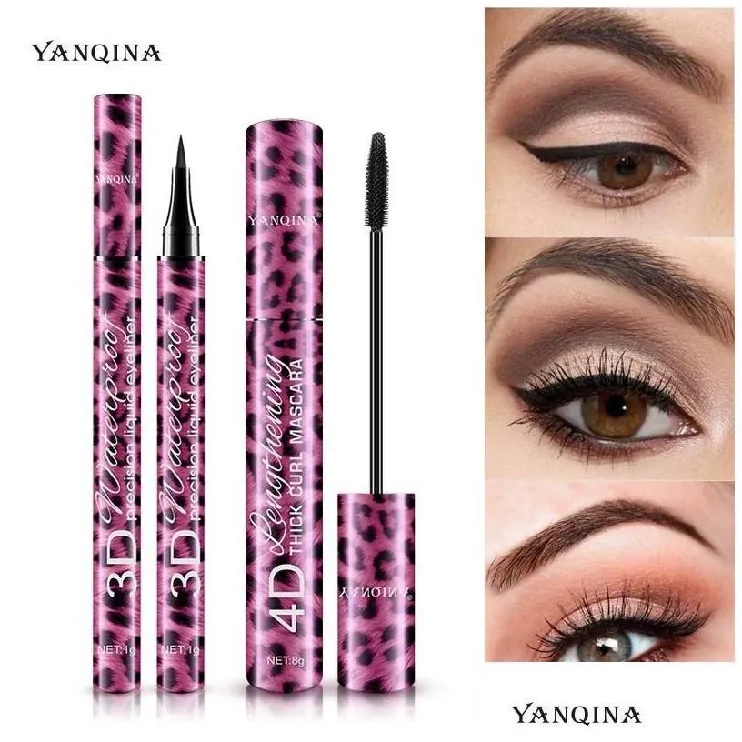 mascara yanqina 36h liquid eyeliner pen makeup 4d thick curl black long lasting waterproof eye liner cosmetics beauty drop delivery