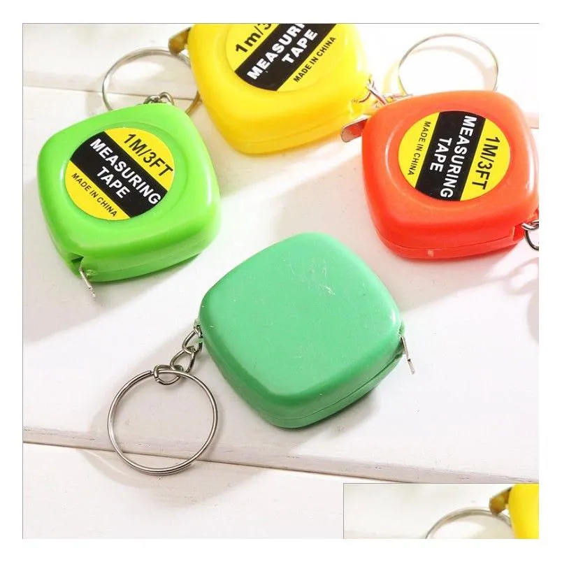 wholesale mini 1m tape measure with keychain small steel ruler portable pulling rulers retractable tape measures flexible gauging