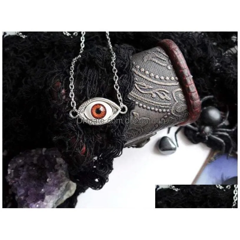 pendant necklaces vintage bronze turkish evil devil eyes necklace punk bff statement steampunk choker for women witch gothic dhnlr