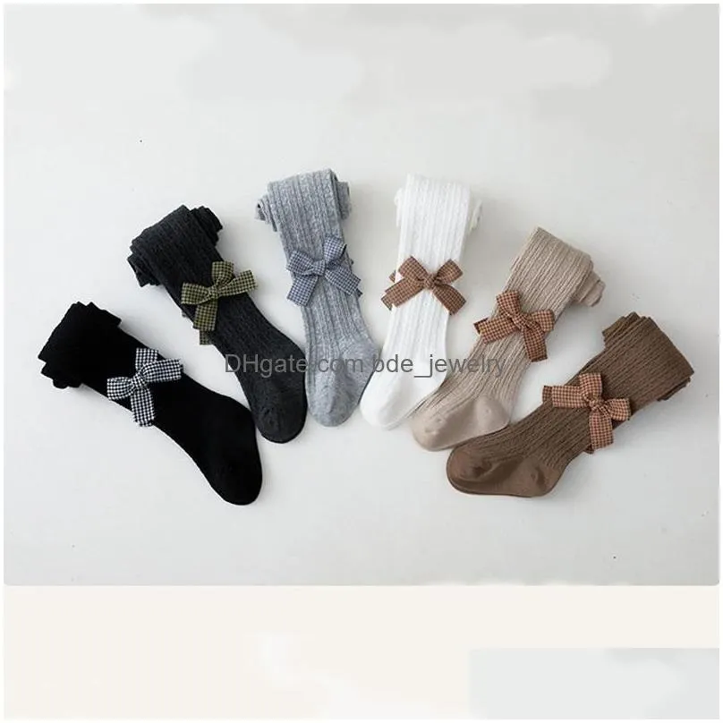 leggings tights cotton fashion baby girls pantyhose spring fall winter bowknot christmas children kids knitted collant thights