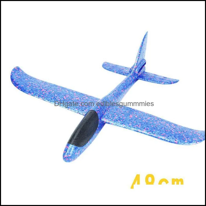 diy hand throw led lighting up flying glider plane toys foam airplane model outdoor games flash luminous toys for children fy3202