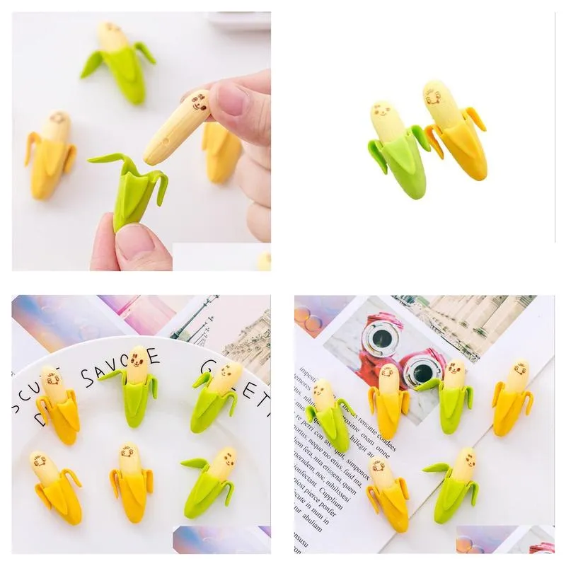 wholesale cute banana style eraster mini novelty korean creative stationery 2pcs/pack school supplies for student gift