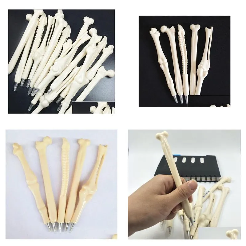 wholesale 0.7mm novelty pen writing supplies bone shape ballpoint pen wholesale gift school office stationery blue black refill