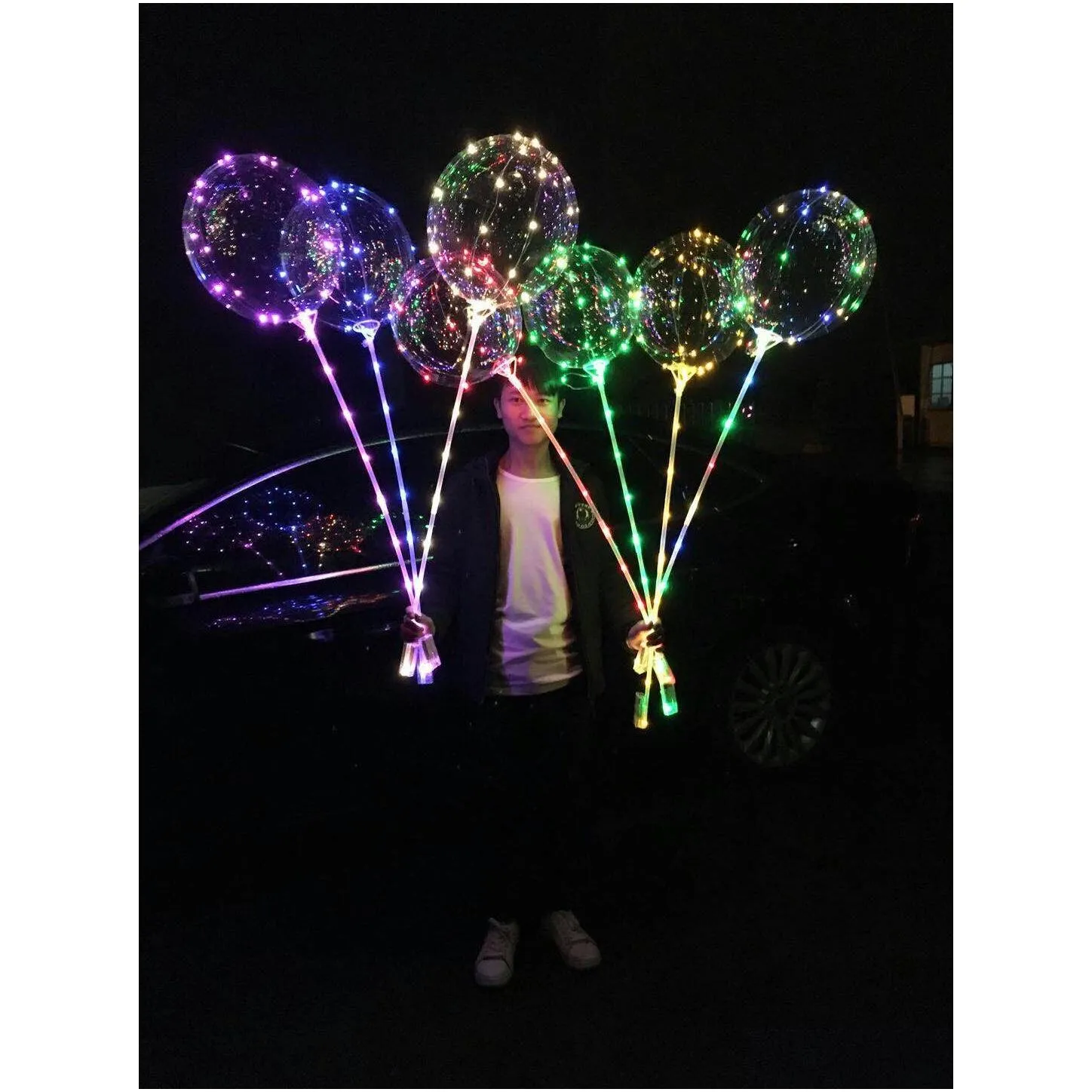 led bobo balloon  string balloon light party decor for christmas halloween birthday balloons